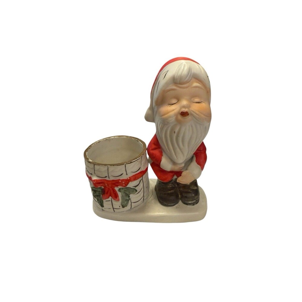 JASCO Luvkins Christmas Santa‎ Votive Candle Holder Vintage 1978 Mid Century Mod